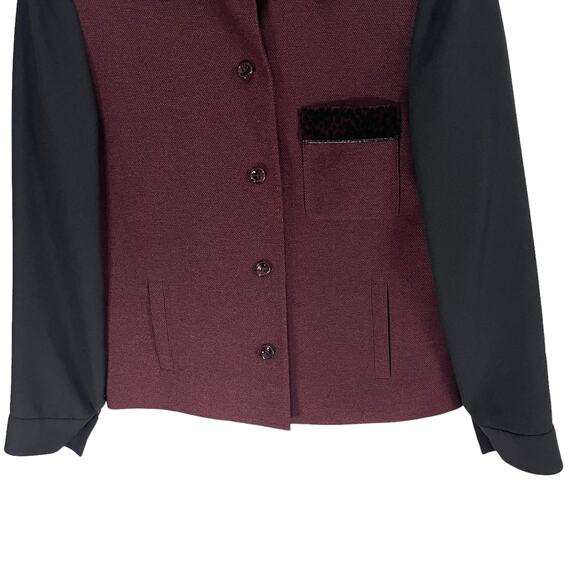 Kasper & Company Size 10 Vintage Grunge Goth Red Black Leopard Jacket - Picture 3 of 9